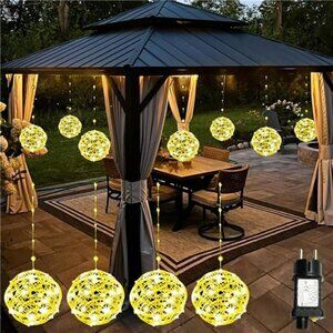 4 Pack 160Led Christmas Ball Lights for Tree Outdoor, 8 Modes 7.87in Globe Light